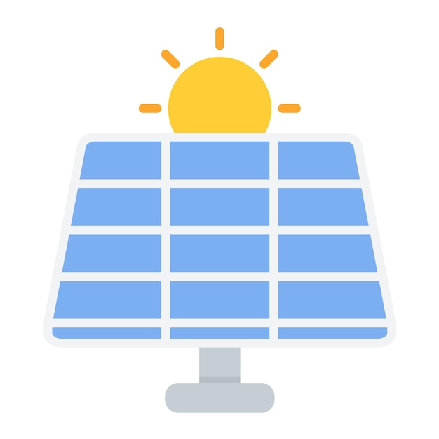 Estilo de ilustración del vector de energía solar