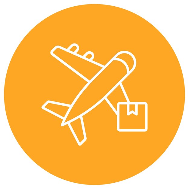 Estilo de ilustración del vector de entrega del avión