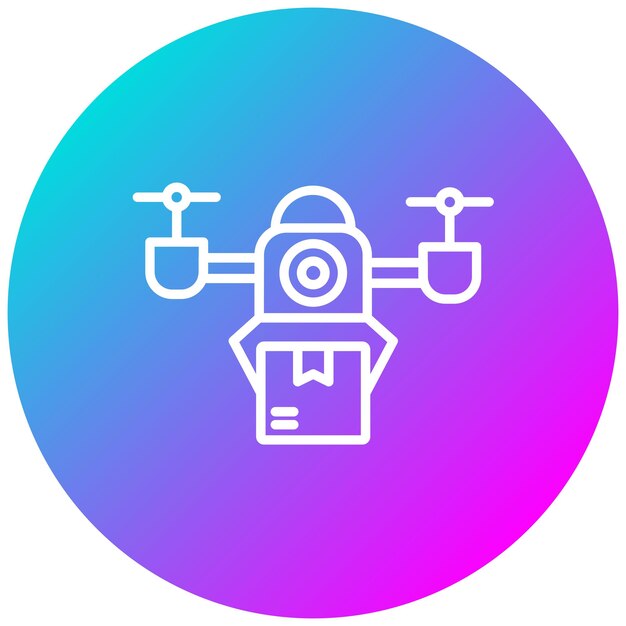 Estilo de ilustración del vector de entrega de drones