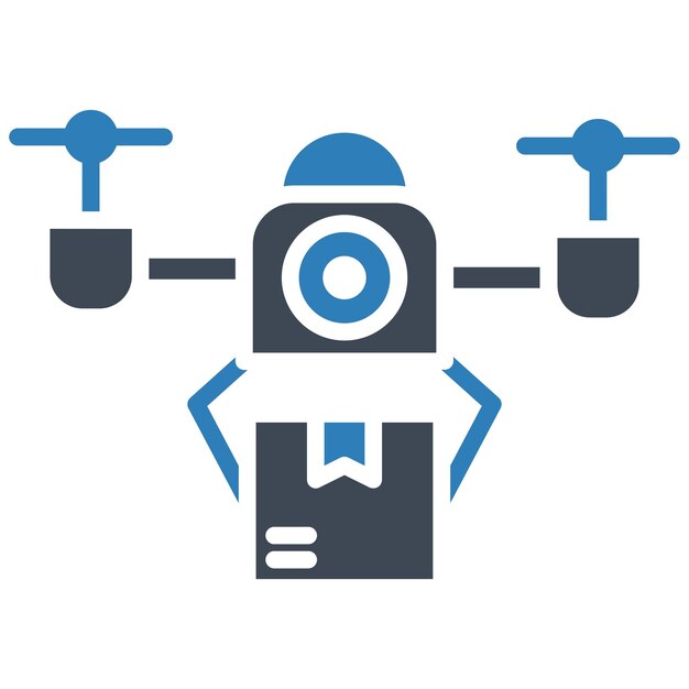 Estilo de ilustración del vector de entrega de drones