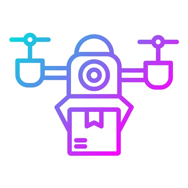 Estilo de ilustración del vector de entrega de drones