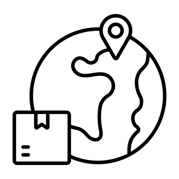 Estilo de ilustración del vector de entrega global