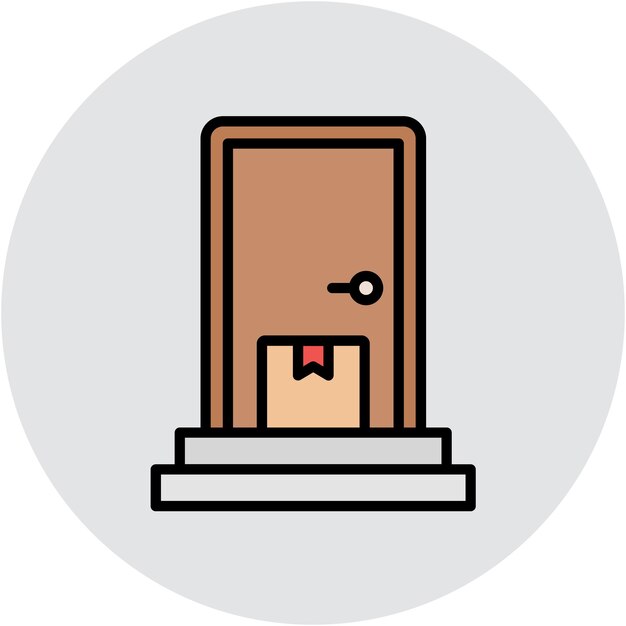 Estilo de ilustración del vector de entrega de la puerta