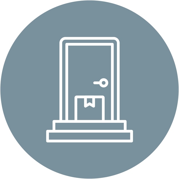 Estilo de ilustración del vector de entrega de la puerta