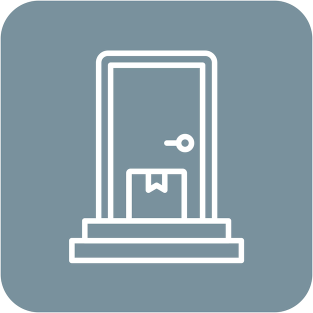 Estilo de ilustración del vector de entrega de la puerta