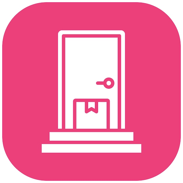 Estilo de ilustración del vector de entrega de la puerta