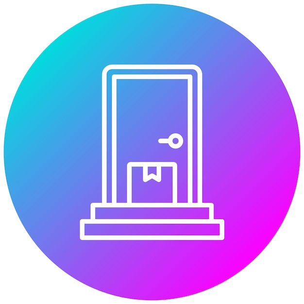 Estilo de ilustración del vector de entrega de la puerta