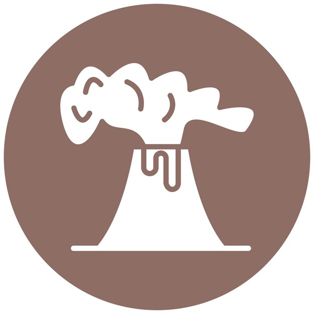 Estilo de ilustración del vector de la erupción del volcán