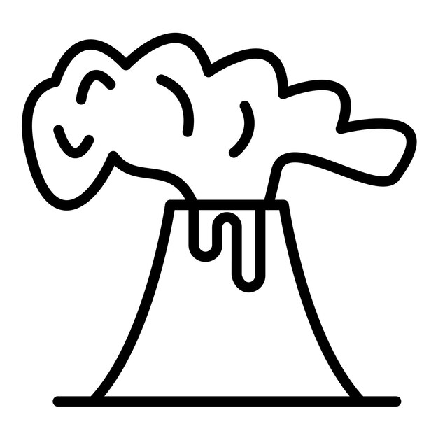 Estilo de ilustración del vector de la erupción del volcán