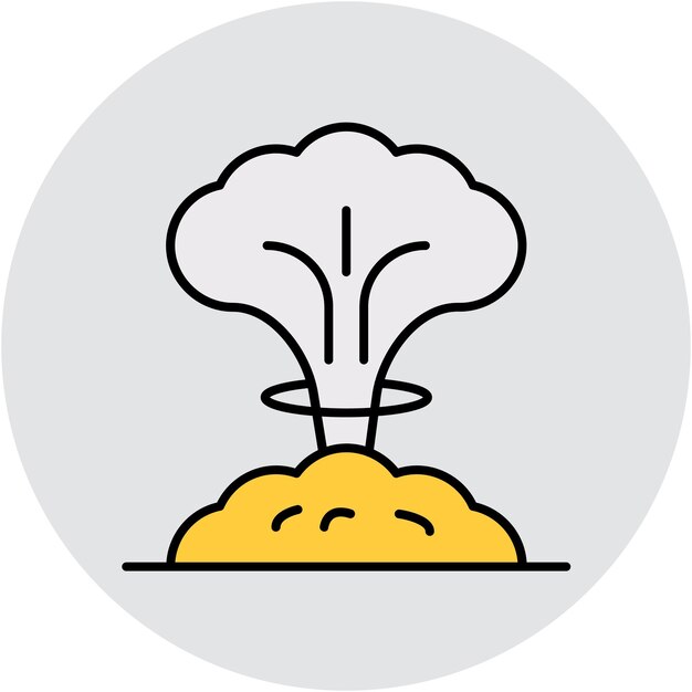 Estilo de ilustración del vector de la explosión nuclear