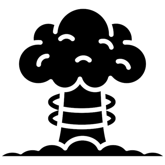 Estilo de ilustración del vector de la explosión nuclear