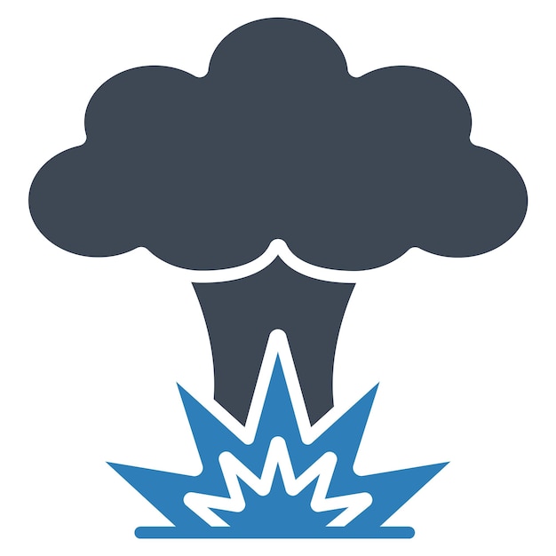 Estilo de ilustración del vector de la explosión nuclear