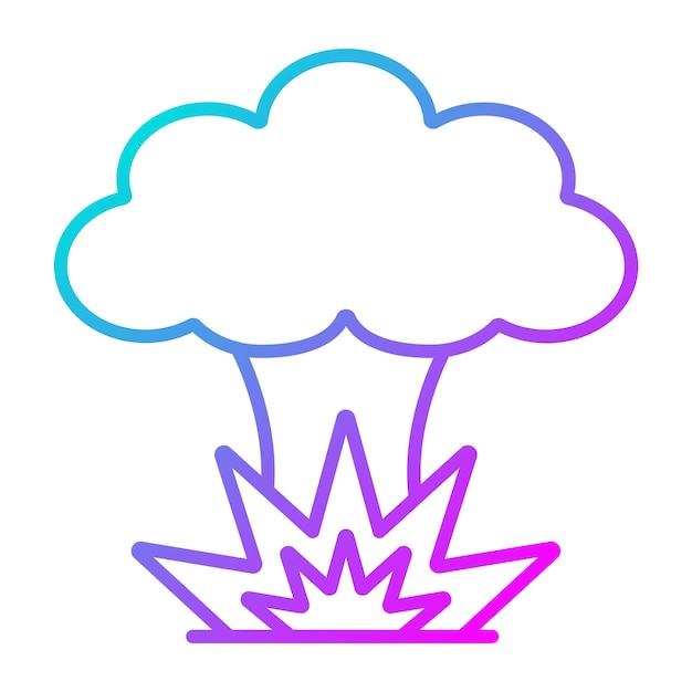 Estilo de ilustración del vector de la explosión nuclear