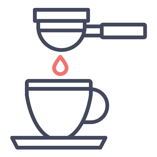 Estilo de ilustración del vector del filtro de café