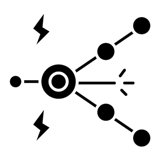 Estilo de ilustración del vector de fisión nuclear