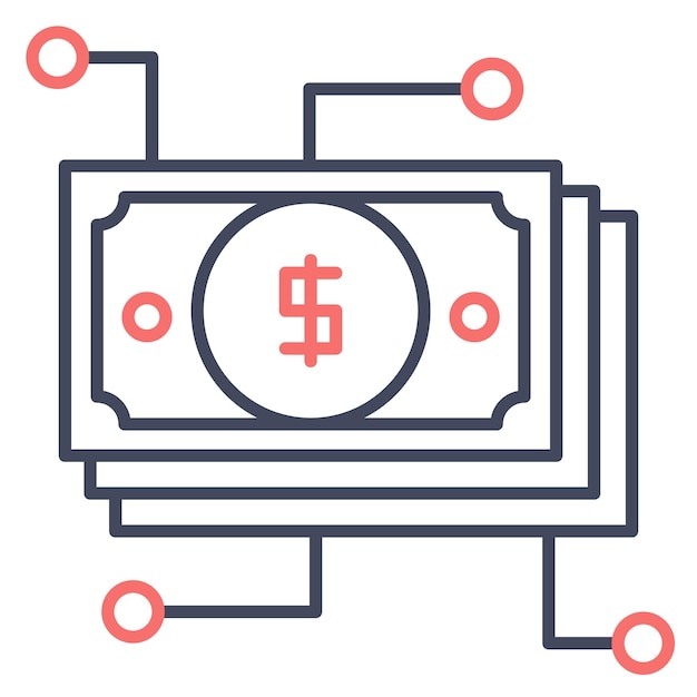 Estilo de ilustración del vector de flujo de dinero