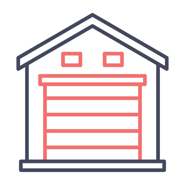 Estilo de la ilustración del vector de garaje
