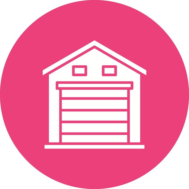 Estilo de la ilustración del vector de garaje