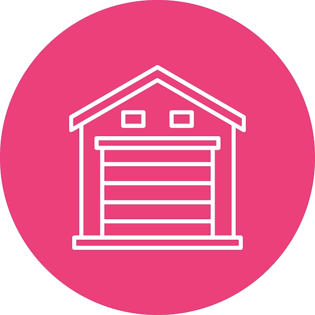 Estilo de la ilustración del vector de garaje