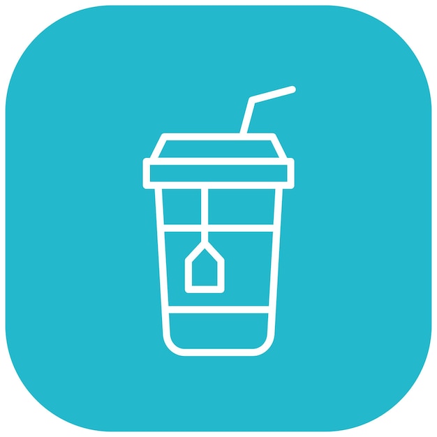 Estilo de ilustración del vector de hielo de té