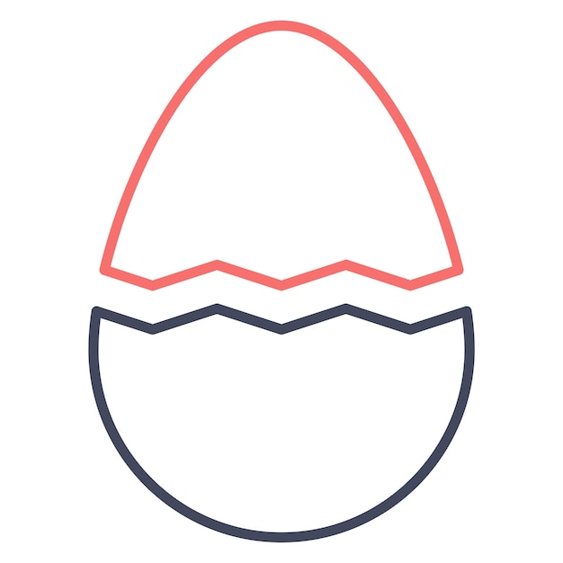 Estilo de ilustración del vector de huevo agrietado