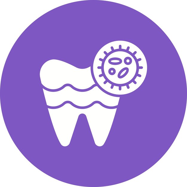 Estilo de la ilustración del vector de la infección dental