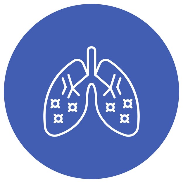 Estilo de ilustración del vector de la infección pulmonar