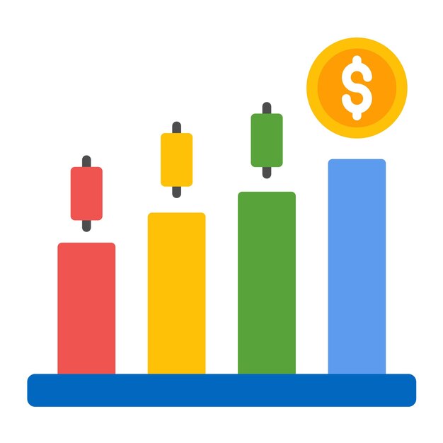Estilo de ilustración del vector de inversión de acciones