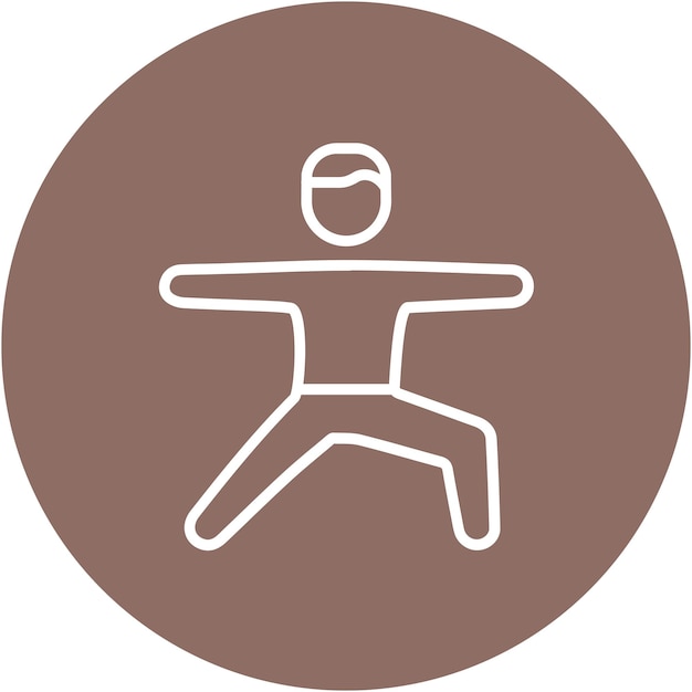 Estilo de ilustración del vector izquierdo de la postura del guerrero