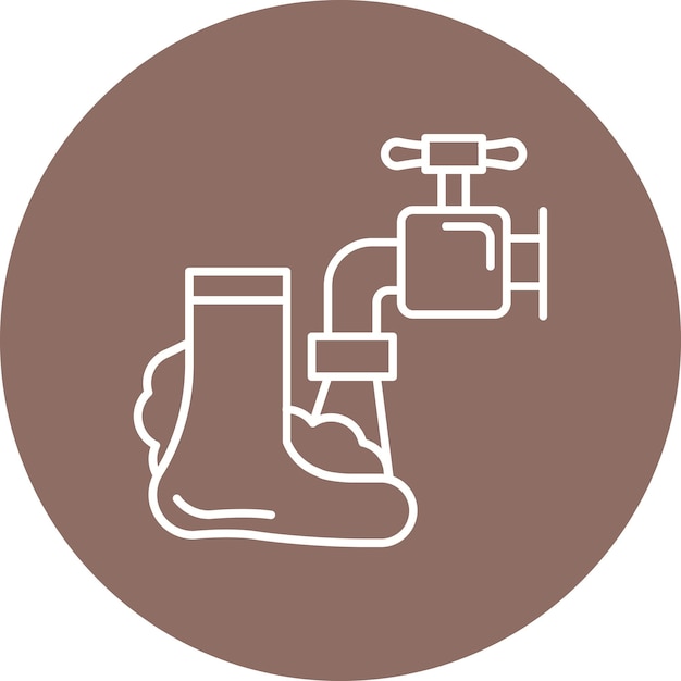 Estilo de la ilustración del vector de lavado de pies