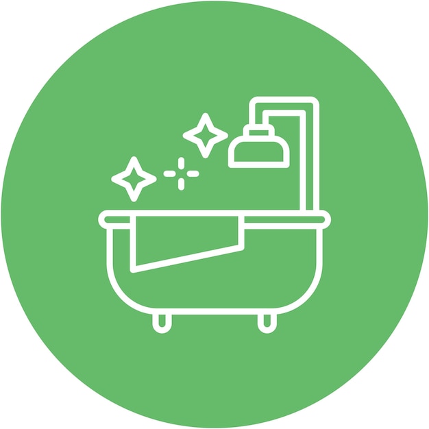 Estilo de la ilustración del vector de limpieza de la bañera