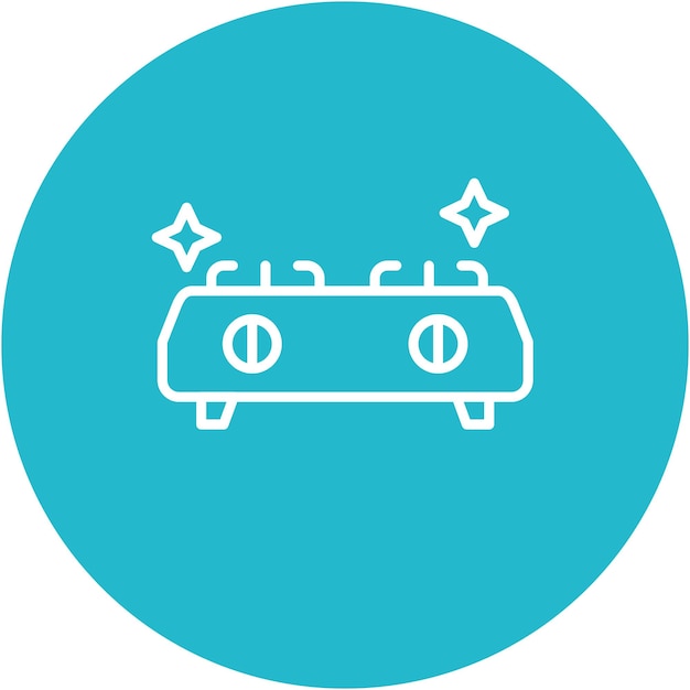 Estilo de ilustración del vector de limpieza de la estufa