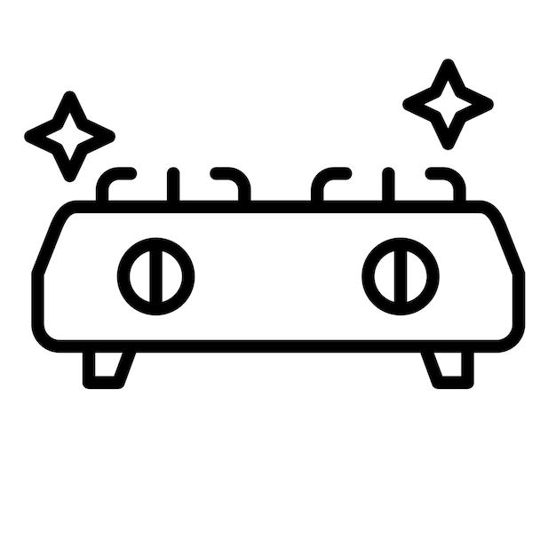 Estilo de ilustración del vector de limpieza de la estufa