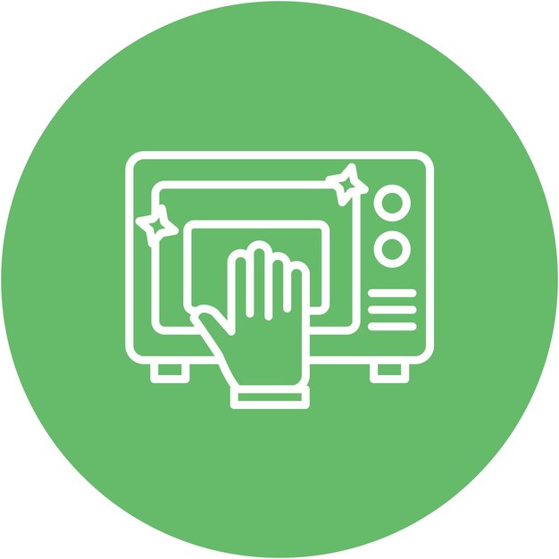 Estilo de la ilustración del vector de limpieza de microondas