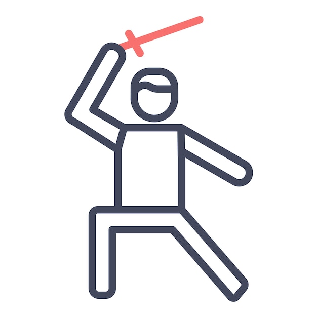 Estilo de ilustración del vector de lucha con espadas