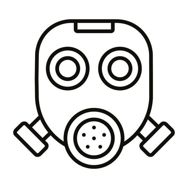 Estilo de ilustración del vector de la máscara de gas