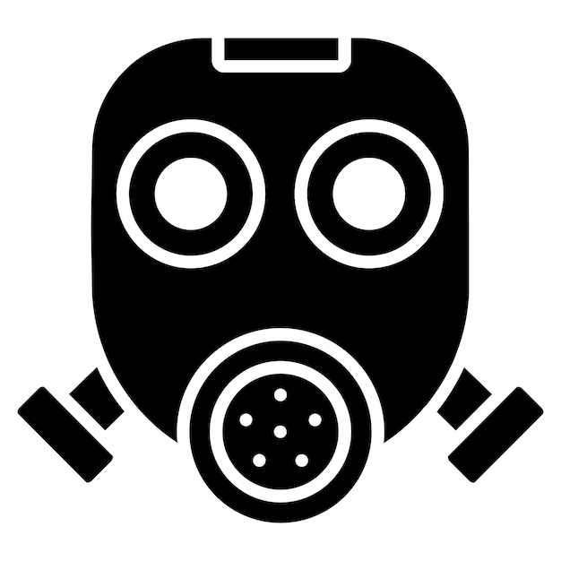 Estilo de ilustración del vector de la máscara de gas