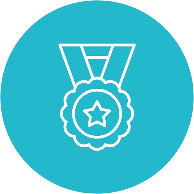 Estilo de ilustración del vector de la medalla manchada