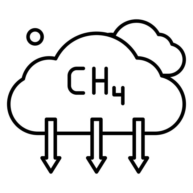 Estilo de ilustración del vector del metano