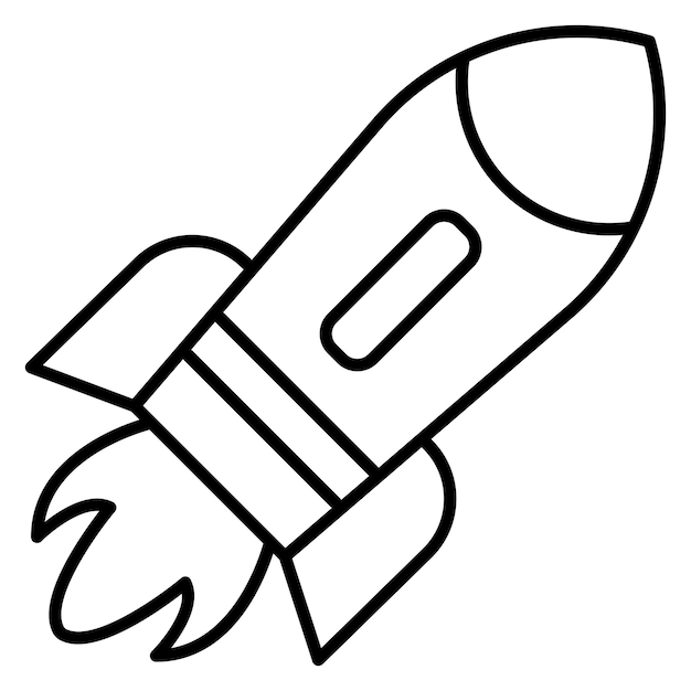 Estilo de ilustración del vector del misil