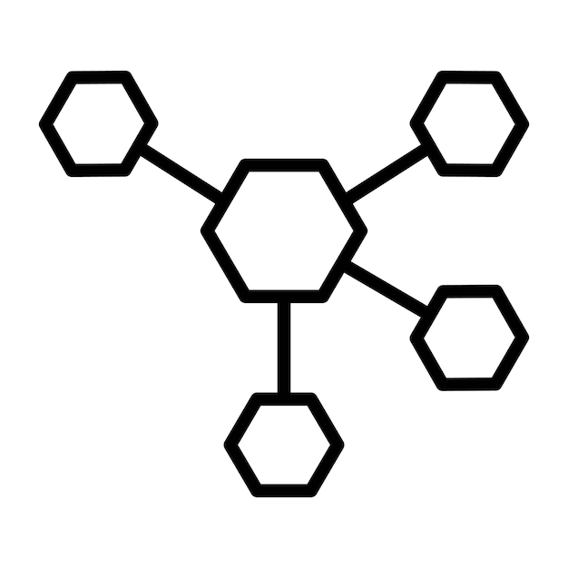 Estilo de ilustración del vector de la molécula