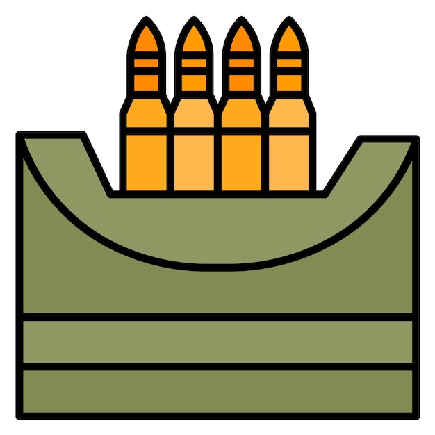 Estilo de ilustración del vector de munición