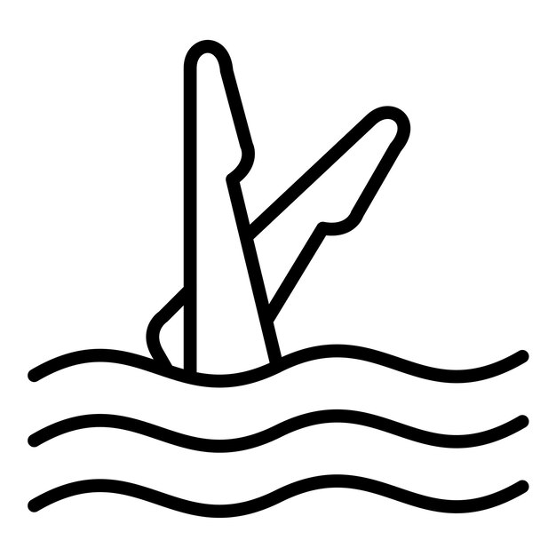 Estilo de ilustración del vector de natación sincronizado
