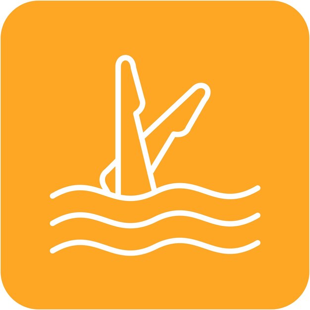 Estilo de ilustración del vector de natación sincronizado