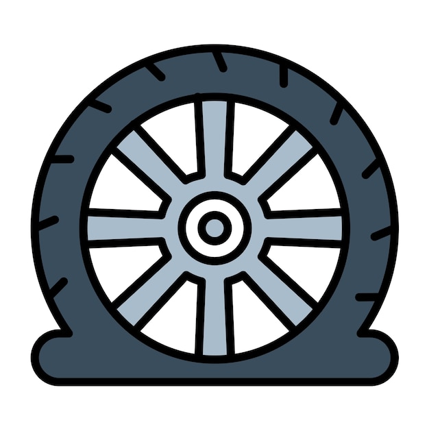 Estilo de ilustración del vector de neumático plano