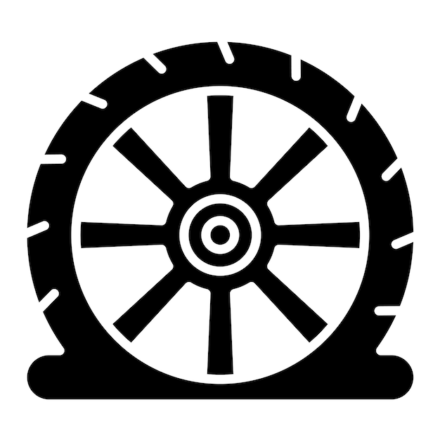Estilo de ilustración del vector de neumático plano