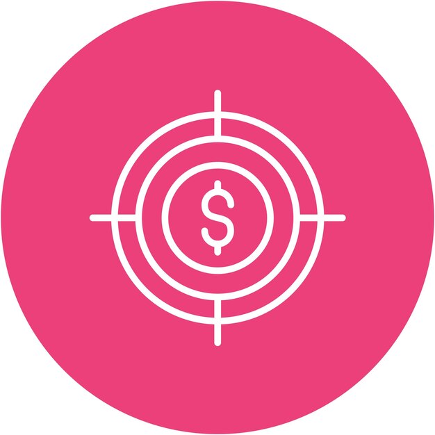 Estilo de ilustración del vector objetivo de la empresa