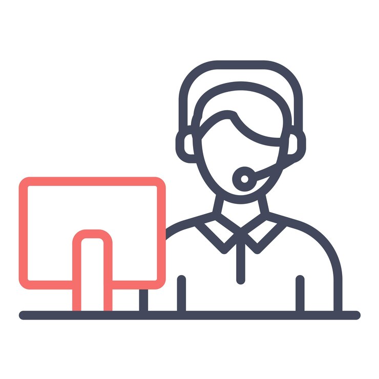 Vector estilo de ilustración del vector del operador del cliente