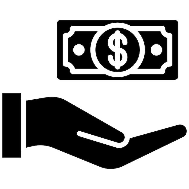 Estilo de la ilustración del vector de pago en efectivo