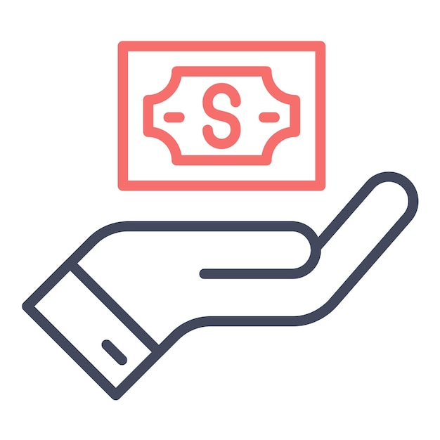 Estilo de la ilustración del vector de pago en efectivo